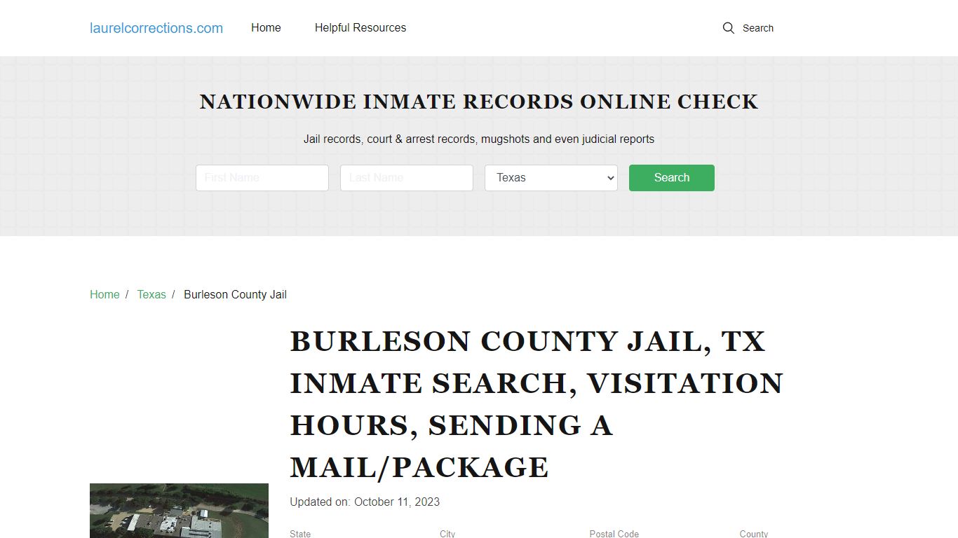 Burleson County Jail, TX Inmate Search, Visitation Hours